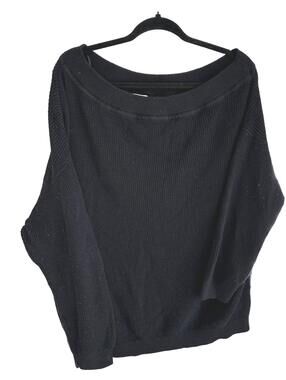 Michael Kors Women's Off-the-Shoulder Black Oversized Knit Sweater - XL